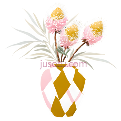 花瓶,几何图案,白色, 粉色, 黄色, PNG