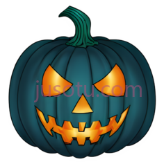 南瓜灯,雕刻,绿色,橙色PNG