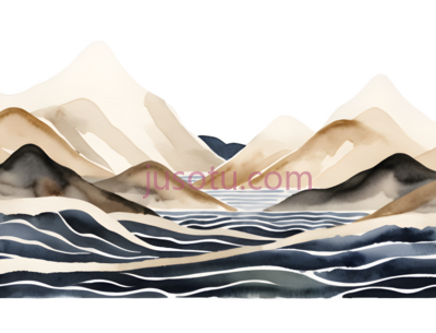 山脉,水墨画,白色,米色,棕色, PNG