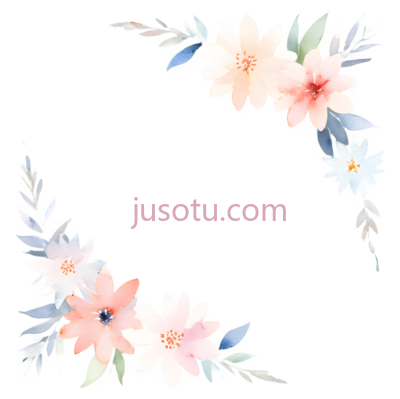 花朵,水彩画,白色,粉色,蓝色, PNG