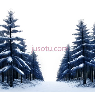 雪松,插画,蓝色, PNG