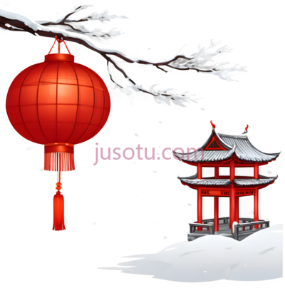 灯笼,中式,红色, PNG