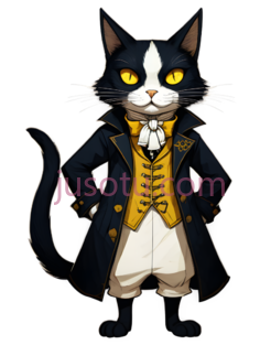 猫,卡通,黑色, 白色, 黄色PNG