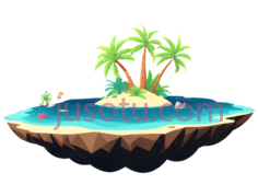 岛屿,卡通,蓝色,绿色,棕色PNG