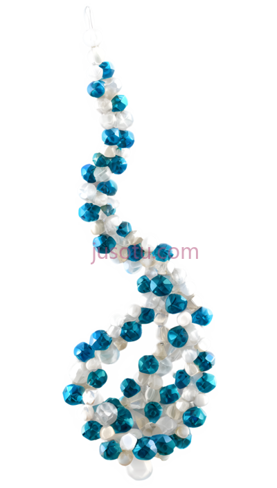 项链,螺旋形,白色,蓝色, PNG