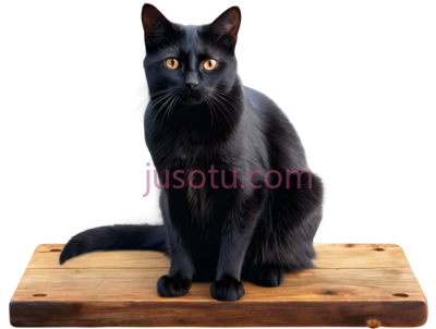 猫,坐姿,黑色, PNG