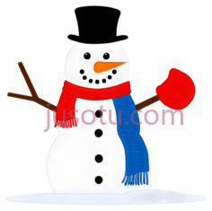 雪人,卡通,白色,棕色,红色,蓝色PNG