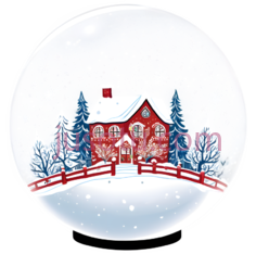 圣诞球,雪村PNG