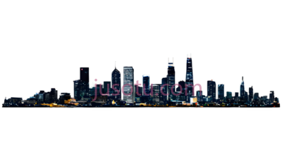 城市天际线,夜景, PNG