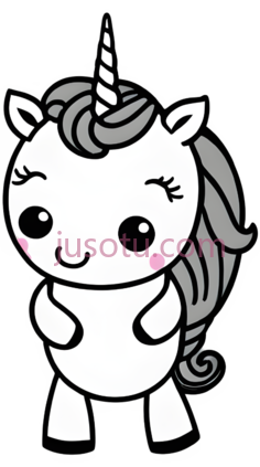 独角兽,卡通,白色,灰色PNG