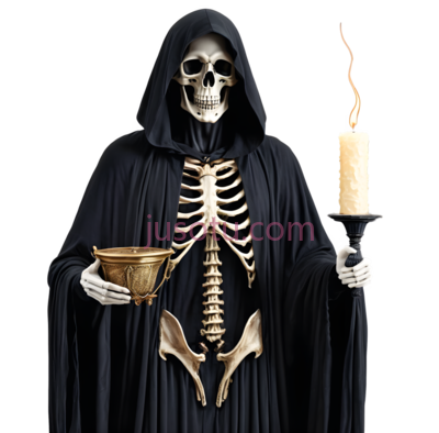 死神,骷髅装束,黑色, PNG