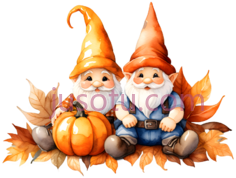 小矮人,卡通,橙色PNG