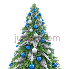 圣诞树,装饰性,蓝色,白色PNG