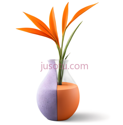 花瓶,现代,紫色,橙色, PNG