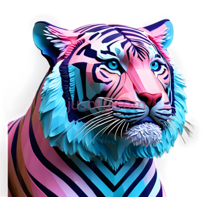 彩色老虎,深色, PNG