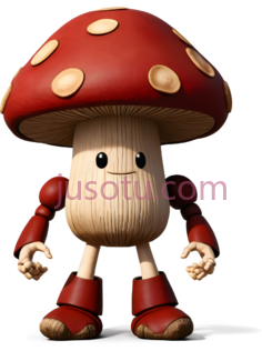 蘑菇,卡通,红色,白色PNG