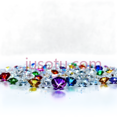 宝石,散落,红色,绿色,蓝色,紫色PNG