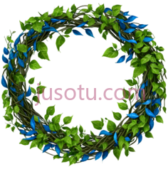 花环,插画,绿色,蓝色PNG