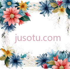 花朵,插画,粉色,蓝色,黄色PNG