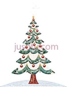 圣诞树,装饰性,绿色, 红色, 白色PNG