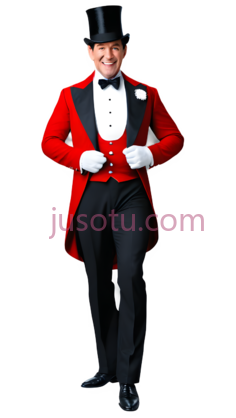 男士,燕尾服,红色,黑色PNG