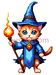 小猫,法师,火焰球PNG