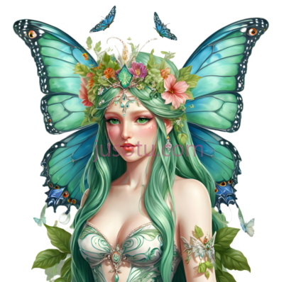 精灵,幻想,绿色, 蓝色, 粉色, PNG