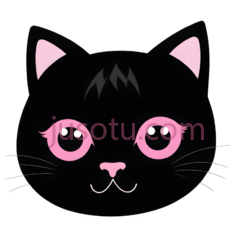 猫,卡通,黑色,粉色PNG