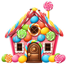 糖果屋,卡通,多彩PNG