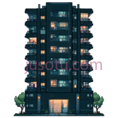住宅楼,夜景PNG