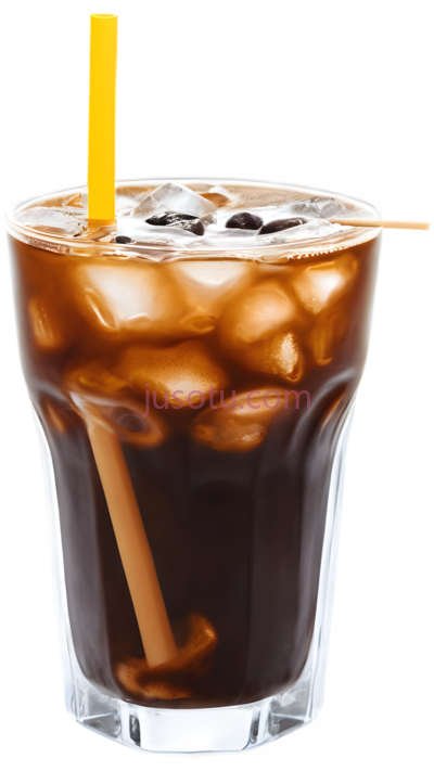 冰咖啡,玻璃杯装,棕色, PNG