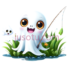 卡通幽灵,可爱,白色PNG