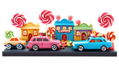 糖果店,汽车,棒棒糖,卡通,白色,红色, PNG