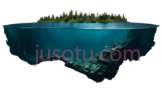 岛屿,插画,蓝色PNG