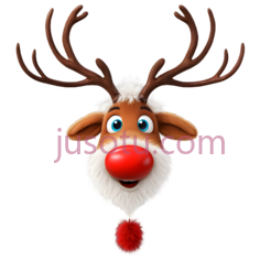 驯鹿,卡通,棕色, 白色, 红色PNG