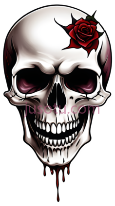 骷髅,插画,白色,红色,黑色PNG