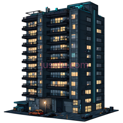 公寓建筑,夜晚, PNG