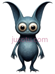 卡通生物,3D动画,蓝色PNG