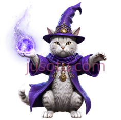 猫,魔法师,紫色PNG
