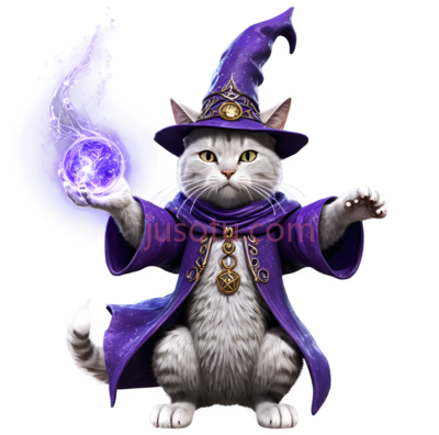 猫,魔法师,紫色, PNG