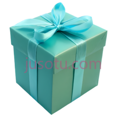 礼物盒,浅蓝色PNG