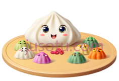 蒸饺,卡通,白色PNG