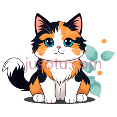 猫,卡通,黑色,橙色,白色PNG