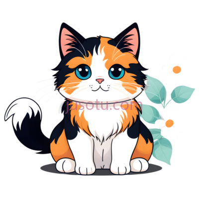 猫,卡通,黑色,橙色,白色, PNG