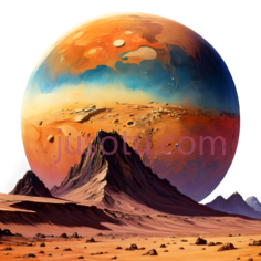 星球,科幻,橙色,蓝色,白色PNG