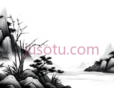 山水画,竹PNG