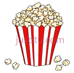 爆米花,卡通,白色,红色PNG