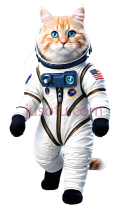 猫,宇航服,橙色,白色PNG