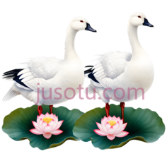 天鹅,卡通,白色PNG