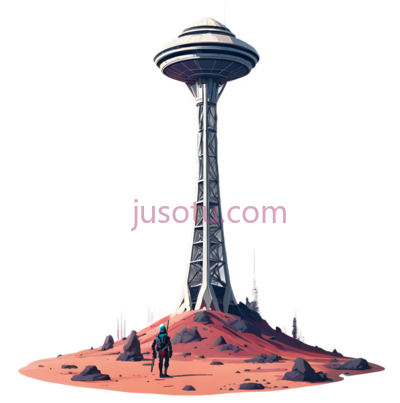 太空针塔,科幻,白色, PNG